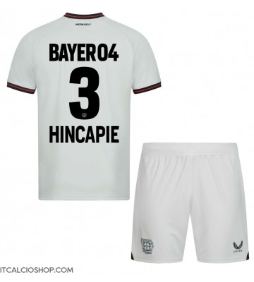 Bayer Leverkusen Piero Hincapie #3 Seconda Maglia Bambino 2023-24 Manica Corta (+ Pantaloni corti)